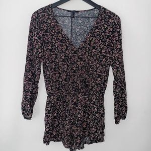 Floral long sleeve romper